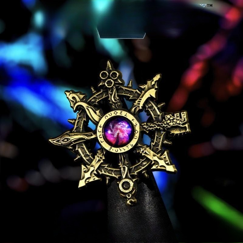 Vintage Collectible Pins - Vintage Gothic Pentagram Inlaid Purple Crystal