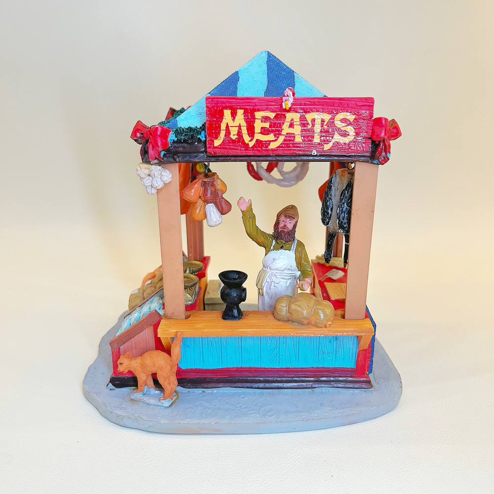 Vintage Collectible Market - Vintage European Butcher Meat Stall Resin
