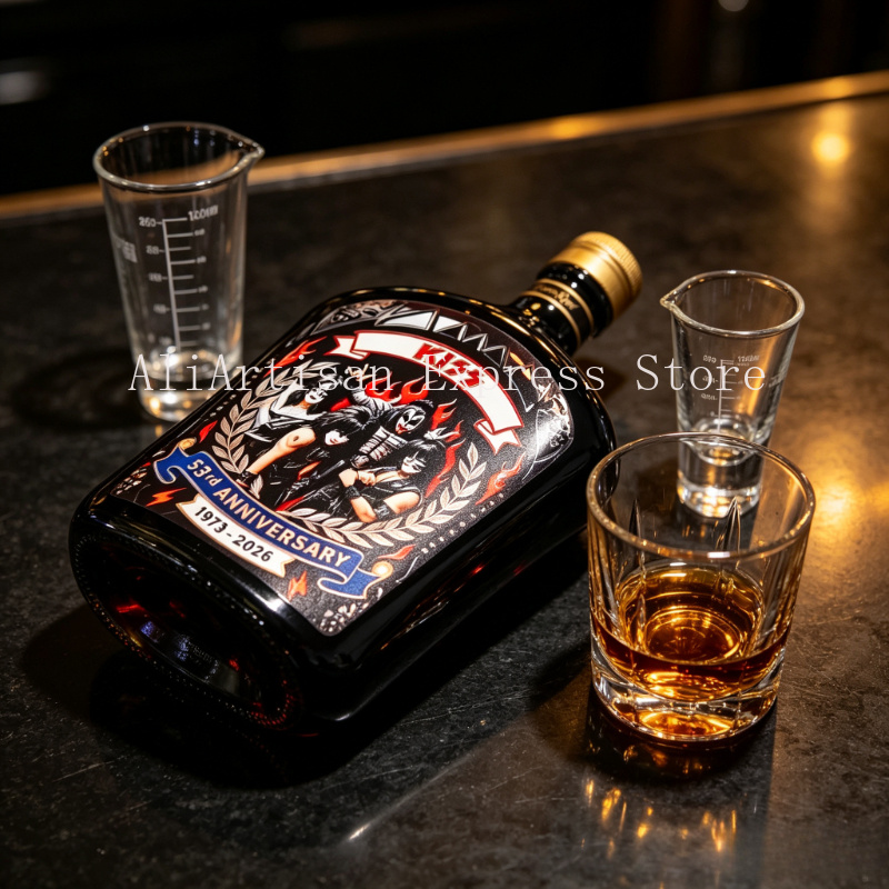 Vintage Collectible Liquor Bottles - Rock‑Music Inspired Whiskey Decanter, Vintage‑Style Collectible