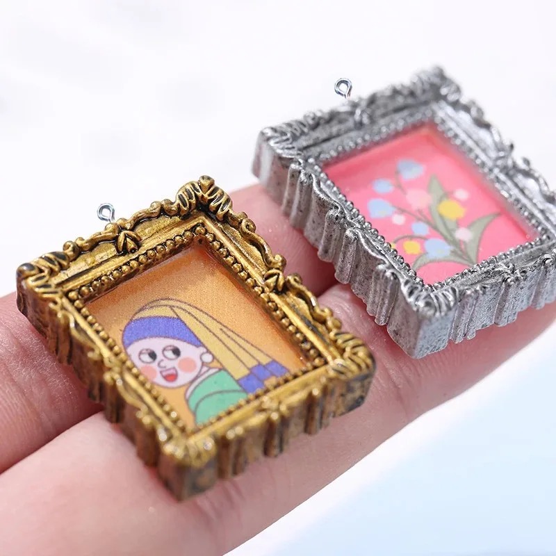 Vintage Collectible Item - 10Pcs Flatback Cabochon Vintage Resin Photo