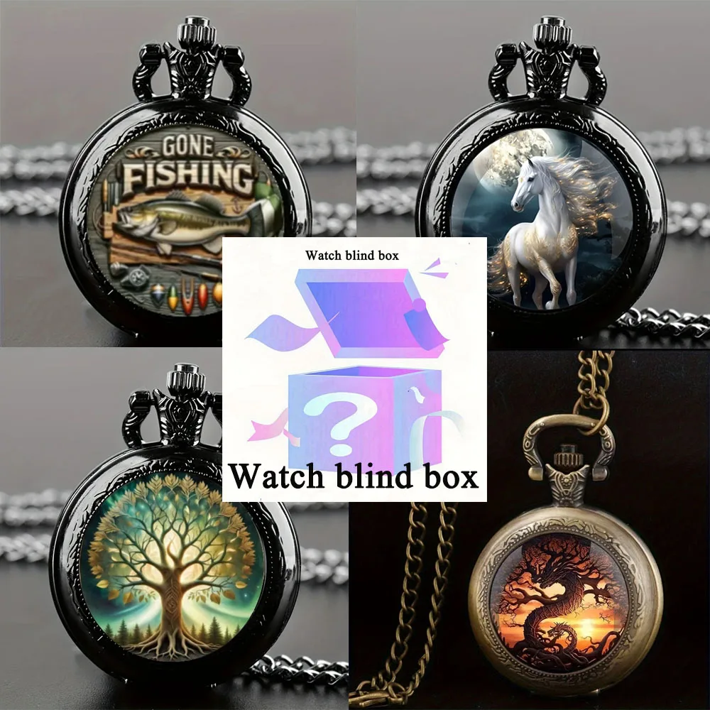 Vintage Necklace - Mixed Pattern Vintage Pocket Watch Blind
