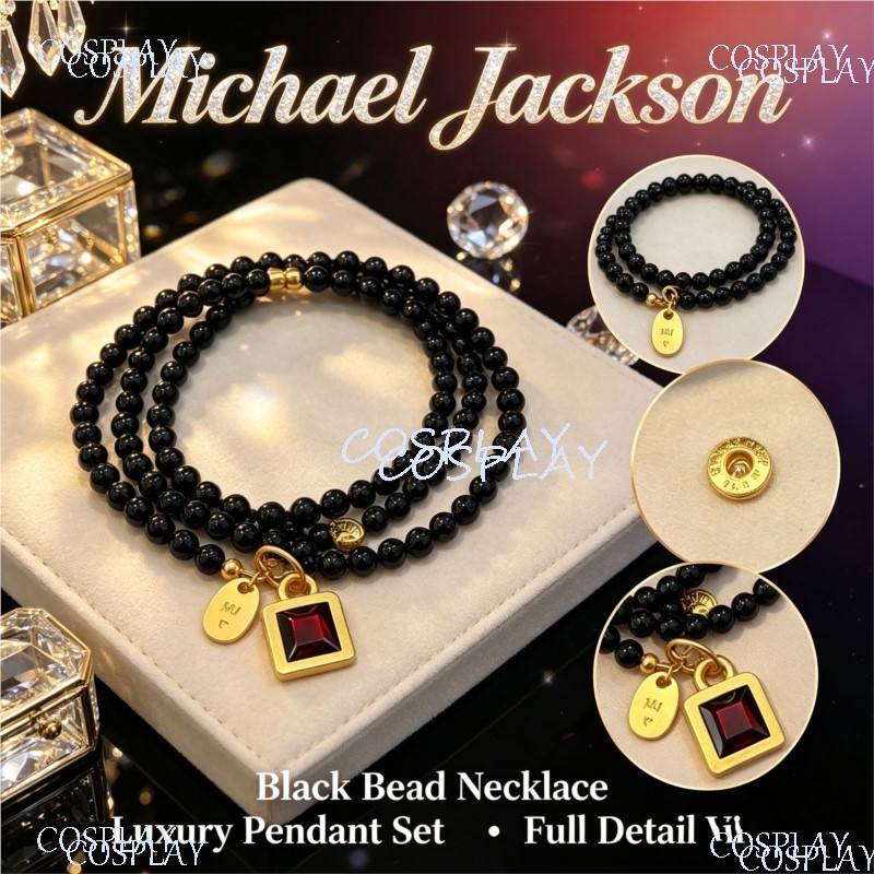 Vintage Necklace - Vintage Beaded Necklace Michael Jackson Cosplay