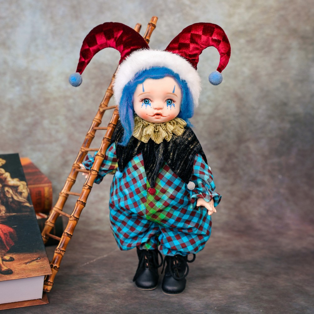 Vintage Collectible Dolls - Halloween Gift 14 Inch Ceramic Clown