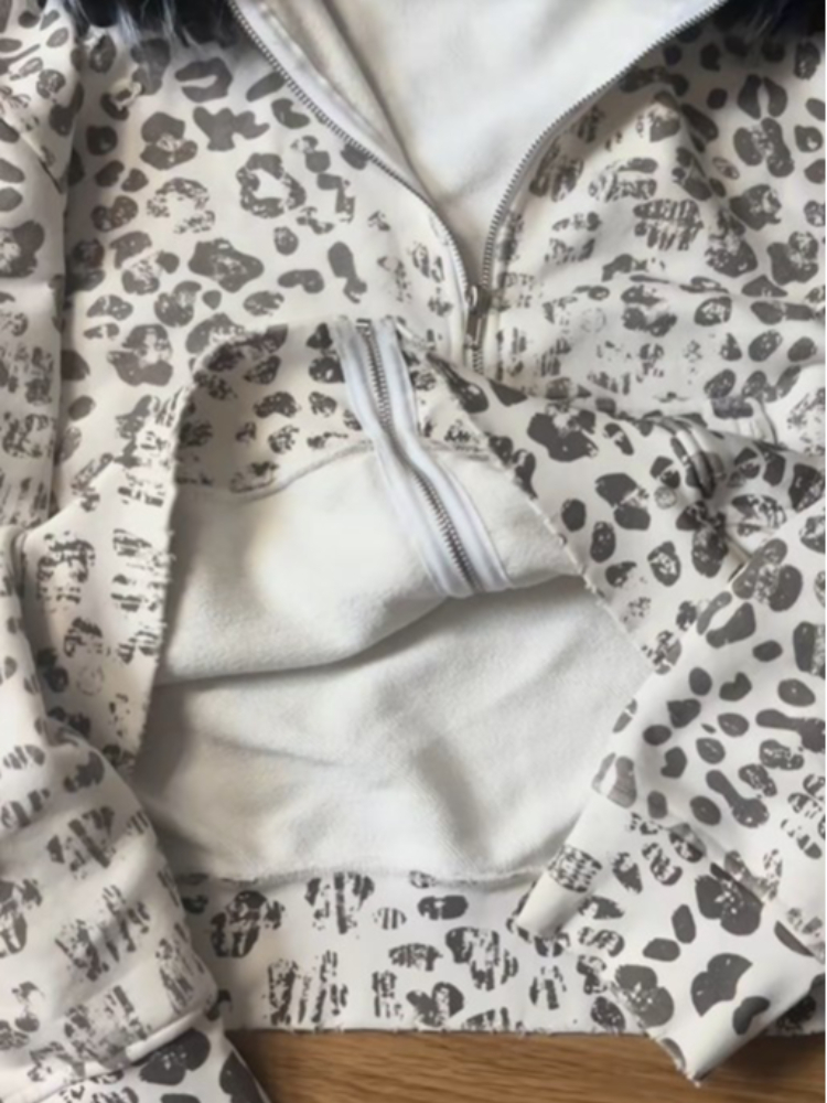 Autumn and winter fuzzy collar - огляд і ціна Vintage Zip Hoodie