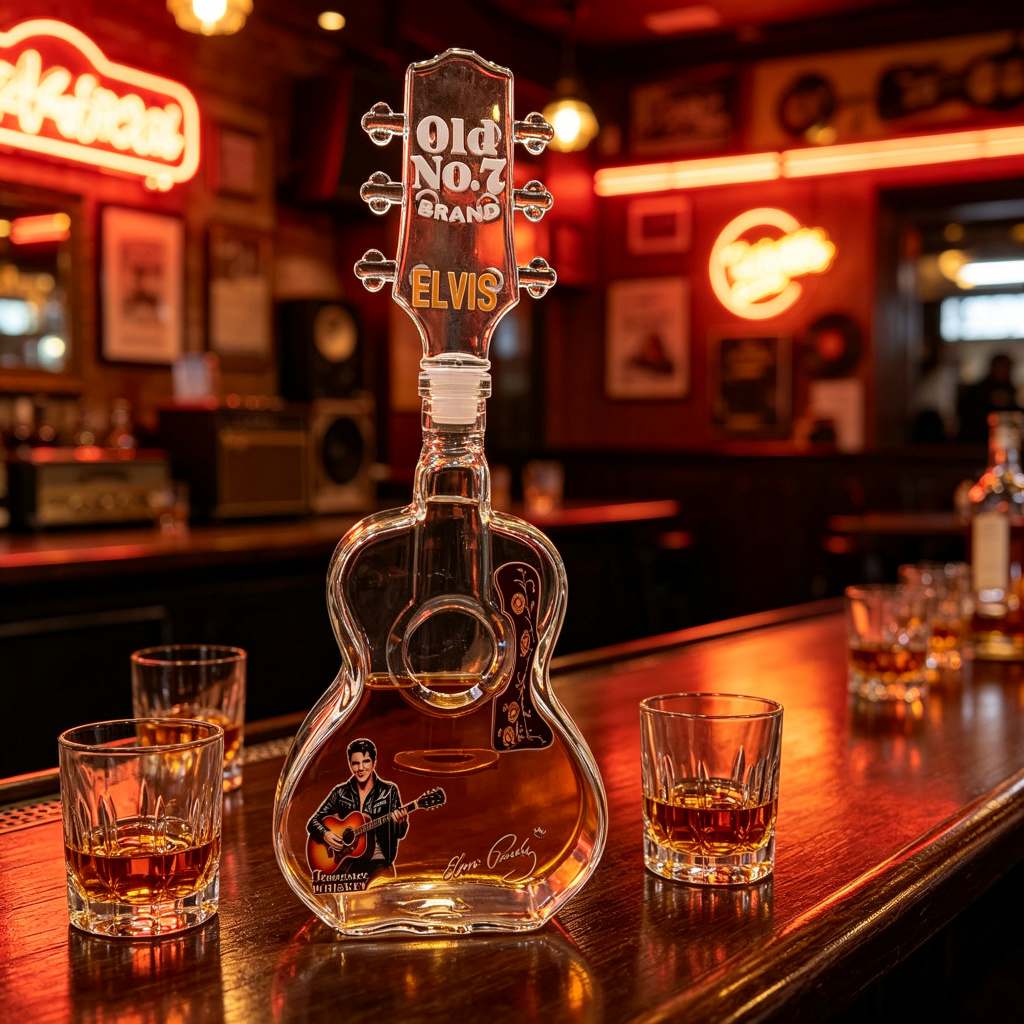 Elvis Presley Guitar Shaped Gl - огляд і ціна Vintage Collectible Liquor Bottles