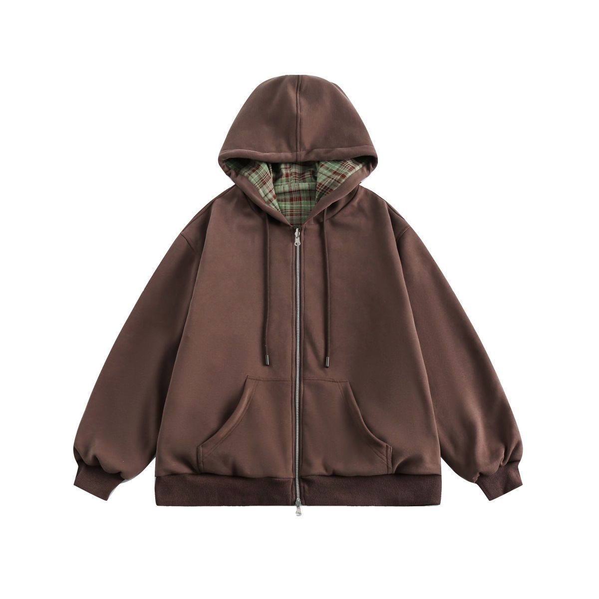 American Retro Brown Checkered - огляд і ціна Vintage Zip Hoodie