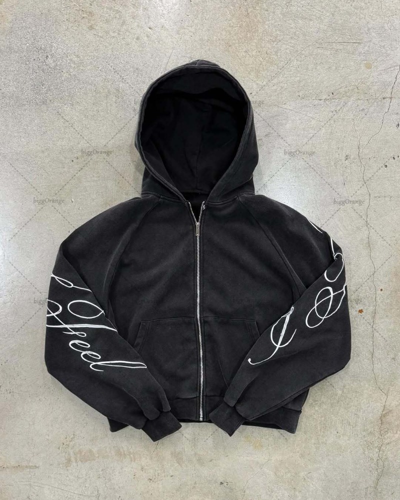 Y2K harajuku Gothic Letter Pri - огляд і ціна Vintage Zip Hoodie