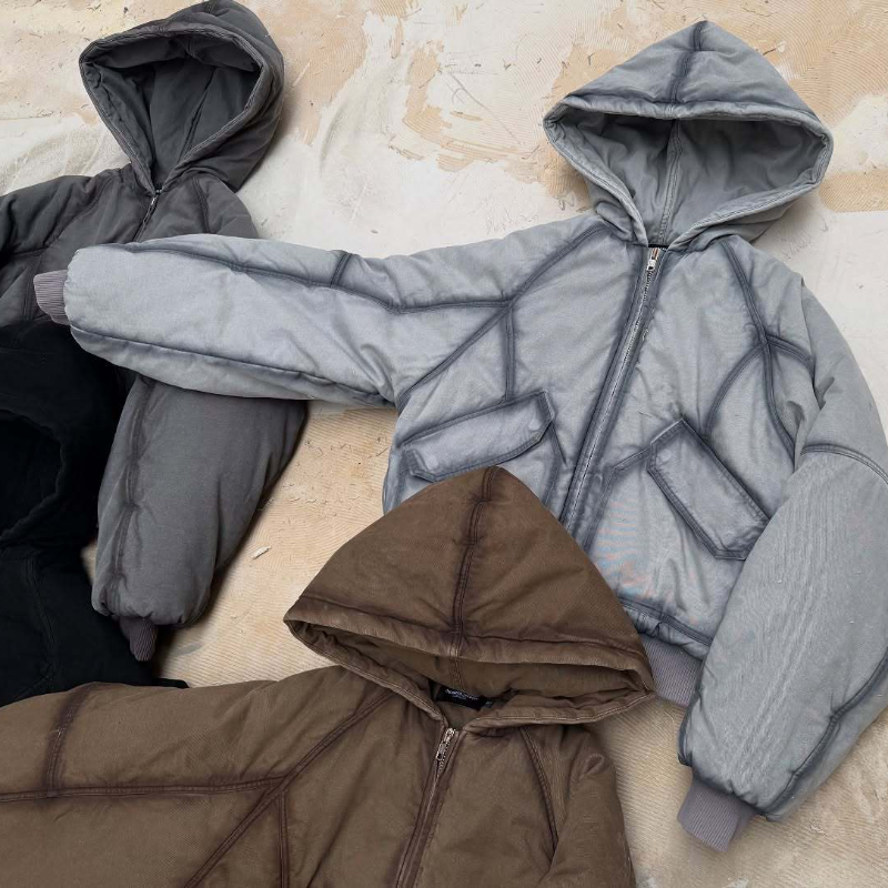 Men Oversized Washed Canvas Ho - огляд і ціна Vintage Zip Hoodie