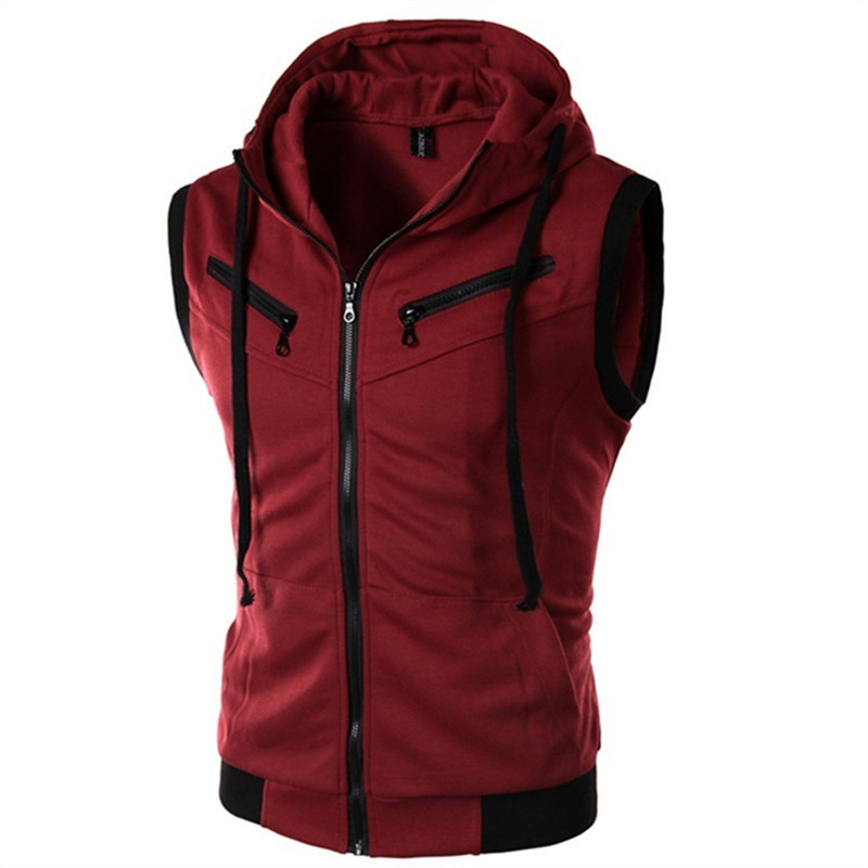 New Men's Hooded Sleeveless Ve - огляд і ціна Vintage Zip Hoodie