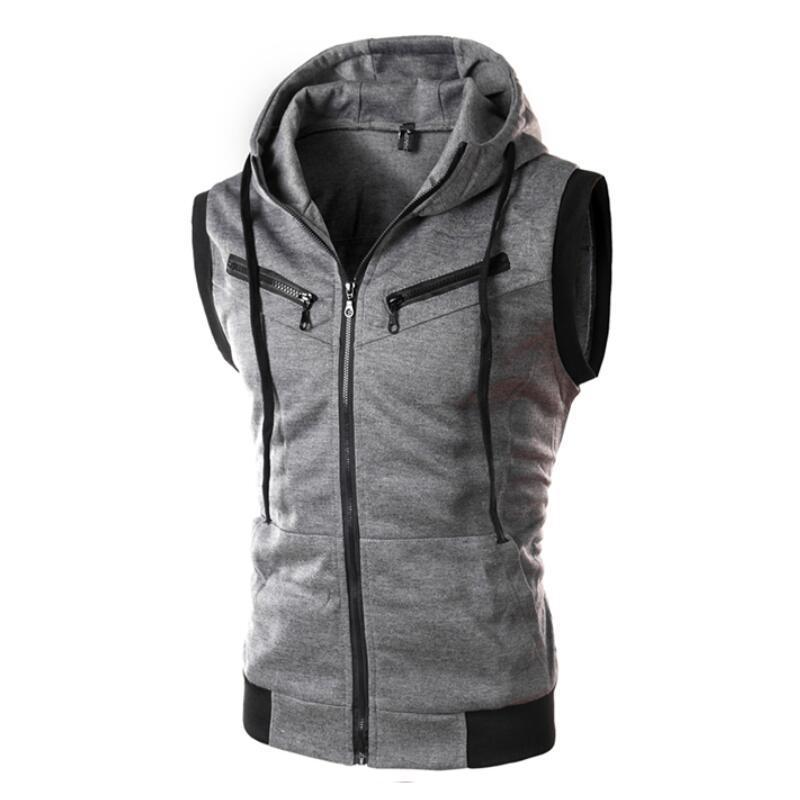New Men's Hooded Sleeveless Ve - огляд і ціна Vintage Zip Hoodie