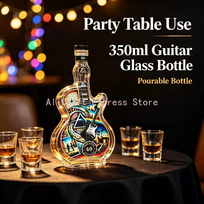Vintage Rock Pattern Guitar Gl - огляд і ціна Vintage Collectible Liquor Bottles
