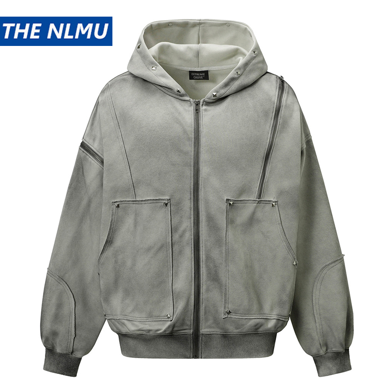 Men Vintage Hooded Jacket 2025 - огляд і ціна Vintage Zip Hoodie