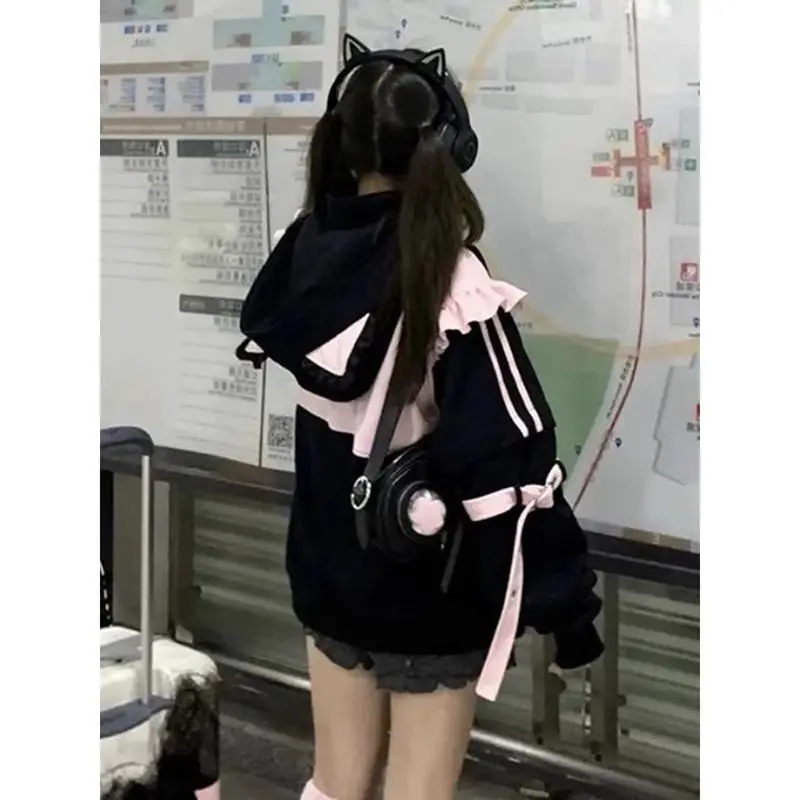 Autumn Winter Japanese Sweet Y - огляд і ціна Vintage Zip Hoodie