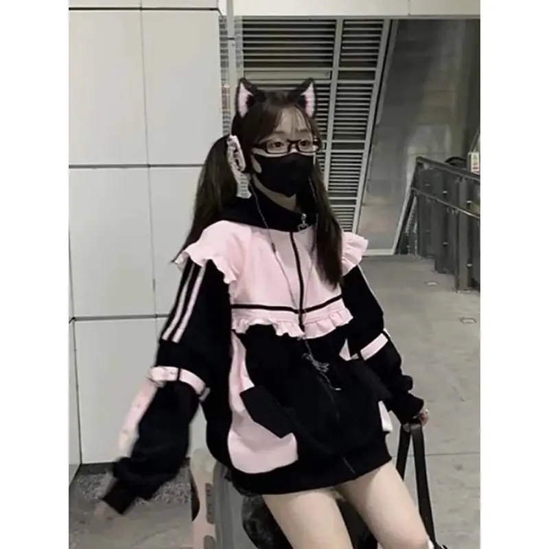 Autumn Winter Japanese Sweet Y - огляд і ціна Vintage Zip Hoodie