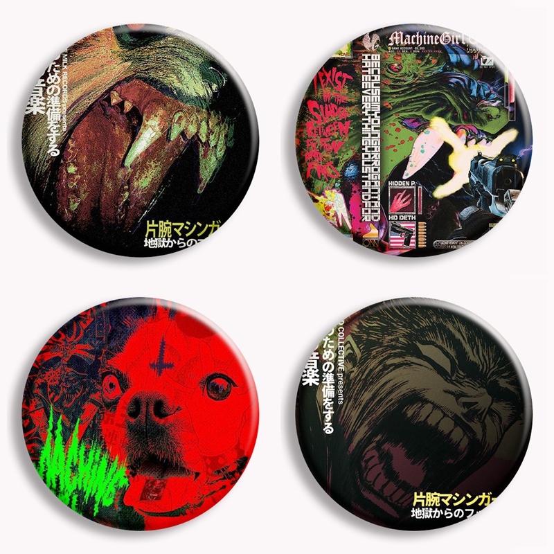 Machine Girl Wlfgrl Button Pin - огляд і ціна Vintage Collectible Pins