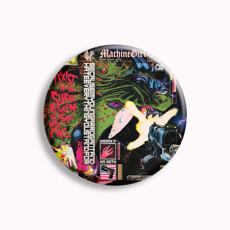 Machine Girl Wlfgrl Button Pin - огляд і ціна Vintage Collectible Pins