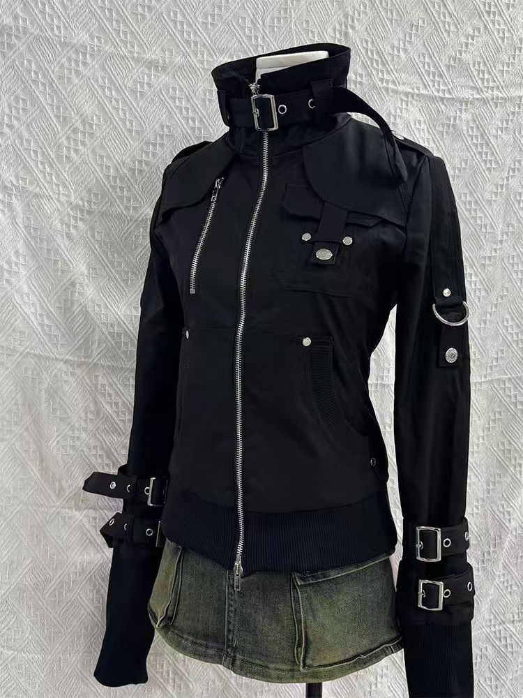 Y2K Gothic Black Slim Double Z - огляд і ціна Vintage Zip Hoodie