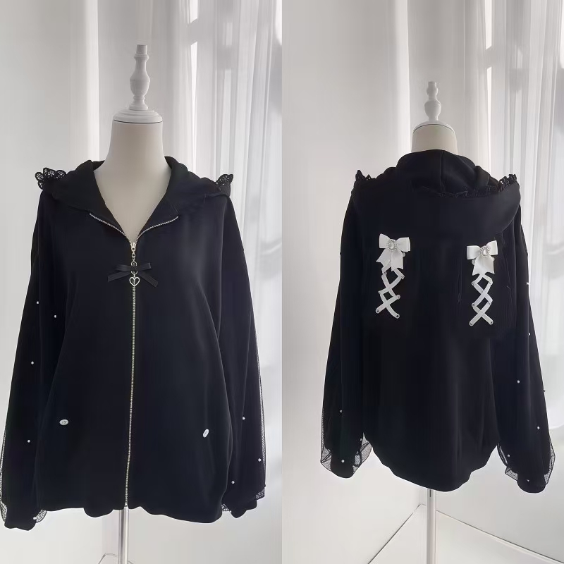 Women Winter Rabbit Ears Lolit - огляд і ціна Vintage Zip Hoodie