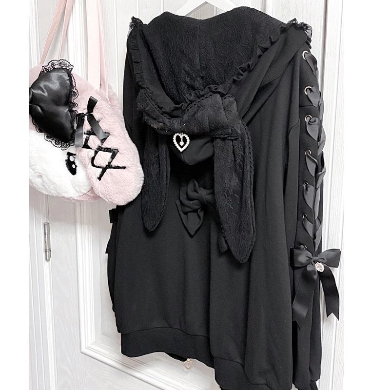 Women Winter Rabbit Ears Lolit - огляд і ціна Vintage Zip Hoodie